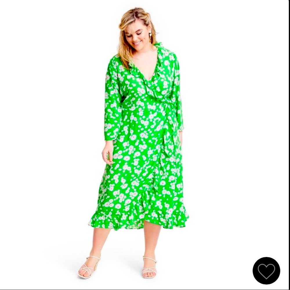 Daisy 3/4 sleeve ruffle wrap dress Rixo for target